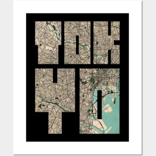 Tokyo, Japan City Map Typography - Vintage Posters and Art